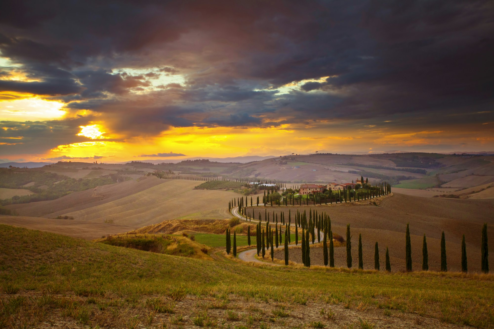 Tuscany - Landscape panorama, hills and meadow, Toscana - Italy Tuscany - Landscape panorama, hills and meadow, Toscana - Italy